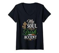 Mujer Funny Ireland Humor Irish Person Joke My Soul Has An Irish Camiseta Cuello V