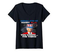 Mujer Funny Joe Biden: Feliz cuarto de "Sabes la cosa" - 4 de Camiseta Cuello V