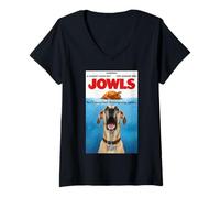 Mujer Funny Jowls Thanksgiving Great Dane and Turkey Camiseta Cuello V