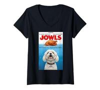 Mujer Funny Jowls Thanksgiving Maltese and Turkey Camiseta Cuello V