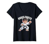 Mujer Funny Karate Boy Artes Marciales Camiseta Cuello V