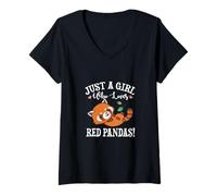 Mujer Funny Kawaii Womens Girl Who Loves Red Pandas Lover Camiseta Cuello V