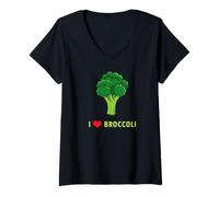 Mujer Funny Keto Love Broccoli Cute Vegetables Organic Vegan Kids Camiseta Cuello V