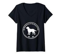 Mujer Funny Labrador Retriever Black Lab Fetch Dog Pet Lover Camiseta Cuello V