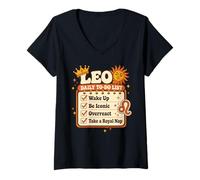 Mujer Funny Leo Daily To Do List Sassy Zodiac Astrología Cita Camiseta Cuello V