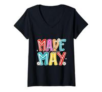 Mujer Funny Made It to May Preppy Last Day Teacher Camiseta Cuello V