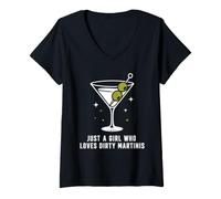 Mujer Funny Martini Cocktail Just A Girl Who Loves Dirty Martinis Camiseta Cuello V
