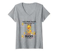 Mujer Funny Math Teacher Teacher Appreciation Back to School Camiseta Cuello V