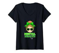 Mujer Funny Mental Health Matters Decir Sarcástico Camiseta Cuello V