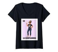 Mujer Funny Mexican 50th Birthday Girl Design - La Cumpleañera Camiseta Cuello V