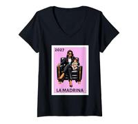 Mujer Funny Mexican Baptism La Madrina Proposal 2027 Camiseta Cuello V