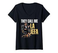 Mujer Funny Mexican Boss Design - They Call Me La Jefa Camiseta Cuello V