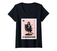Mujer Funny Mexican Chingona Design - La Ingobernable Camiseta Cuello V