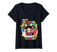 Mujer Funny Mexican Design for Teachers - La Maestra Camiseta Cuello V