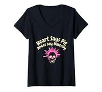 Mujer Funny Millennial Heart Says Pit Knees Say Balcony Meme Camiseta Cuello V
