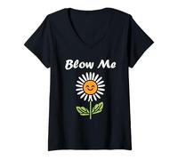 Mujer Funny minimalist dandelions flowers simple blow me dandelion Camiseta Cuello V