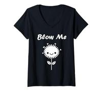 Mujer Funny minimalist dandelions flowers simple blow me dandelion Camiseta Cuello V