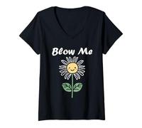 Mujer Funny minimalist dandelions flowers simple blow me dandelion Camiseta Cuello V
