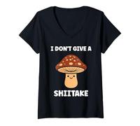 Mujer Funny Minimalist Mushroom Simple i Don't Give a Shiitake Camiseta Cuello V