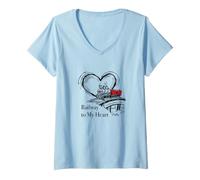 Mujer Funny Model Railroad Juego de Palabras Ferrocarril a mi corazón Camiseta Cuello V