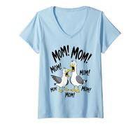 Mujer Funny Mom Seagull Mothers Day Humor Mama Bird Camiseta Cuello V