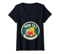 Mujer Funny Mom Tax Making Sure It's Not Poison Día de la Madre Mamá Camiseta Cuello V