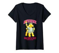 Mujer Funny New York Statue of Liberty Yellow Balloon Dog Poodle Camiseta Cuello V