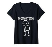 Mujer Funny No Concert Today Sad Boring Stickman Music Lovers Camiseta Cuello V