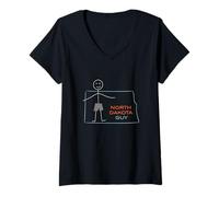 Mujer Funny North Dakota, ND Boys North Dakota Camiseta Cuello V