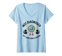 Mujer Funny Not undiagnosed but Something is Wrong Camiseta Cuello V