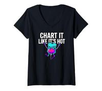 Mujer Funny Nurse Chart It Like Its Hot Medical Staff Camiseta Cuello V