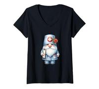 Mujer Funny Nurse GNOME Graphic For Women and Men Pediatric Doctor Camiseta Cuello V