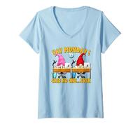 Mujer Funny Office Humor GNOME Graphic For Monday Sarcastic Office Camiseta Cuello V