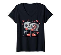Mujer Funny Old Gamer Gaming Retro 80s 90s Video Game Old Gamer Camiseta Cuello V