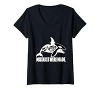 Mujer Funny Orca Killer Whale Scuba Diving Skeleton Dark Humor Camiseta Cuello V
