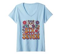 Mujer Funny Owl 67 ELA Profesor Inglés Dept Broma 6 7 Bruh Gen Camiseta Cuello V
