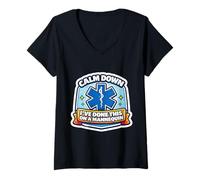 Mujer Funny Paramedic Keep Calm I 've Done This with A Maniquí Camiseta Cuello V