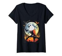 Mujer Funny Parrot Ghost Lovers Spooky Halloween Animals Costume Camiseta Cuello V
