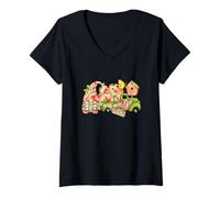 Mujer Funny Peach Fruit GNOME Truck Peachy Graphic For Summer Camiseta Cuello V