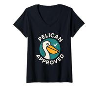 Mujer Funny Pelican Meme Big Beak Energy Coastal Bird Peculiar Beach Camiseta Cuello V