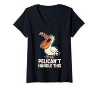 Mujer Funny Pelican Meme Big Beak Energy Coastal Bird Peculiar Beach Camiseta Cuello V