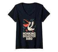 Mujer Funny Pelican Meme Big Beak Energy Coastal Bird Peculiar Beach Camiseta Cuello V