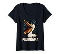Mujer Funny Pelican Meme Big Beak Energy Coastal Bird Peculiar Beach Camiseta Cuello V