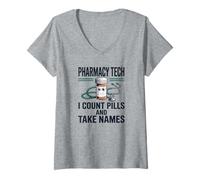 Mujer Funny Pharmacy Tech Squad Asistente de farmacéutico CPhT Camiseta Cuello V