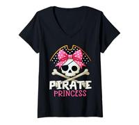 Mujer Funny Pirate Princess Coquette Bow Halloween Costume Girls Camiseta Cuello V