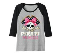 Mujer Funny Pirate Princess Coquette Bow Halloween Costume Girls Camiseta Manga Raglan