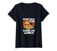 Mujer Funny Pizza Making Launch Wood-Fired Oven Pizzaiolo Camiseta Cuello V