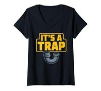 Mujer Funny Plumber Plumbing Handyman Pipe Fitter It's A Trap Camiseta Cuello V