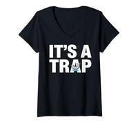 Mujer Funny Plumbing Plumber Jokes It's a Trap Camiseta Cuello V