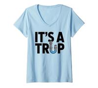 Mujer Funny Plumbing Plumber Jokes It's a Trap Camiseta Cuello V